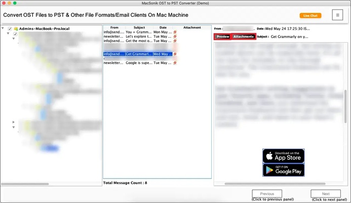 MacSonik OST to PST Converter screenshot 1