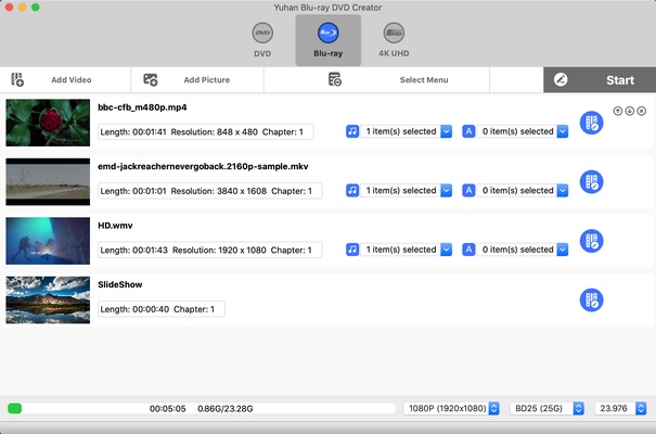 Yuhan Blu-ray DVD Creator screenshot 1