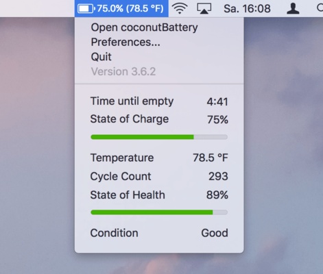 coconutBattery screenshot 1