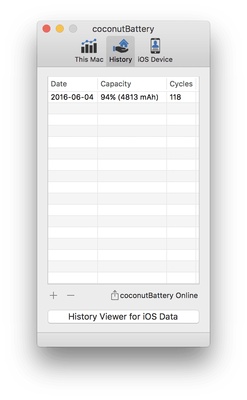 coconutBattery screenshot 1