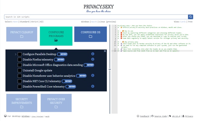 privacy.sexy screenshot 1