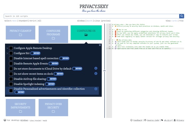 privacy.sexy screenshot 1
