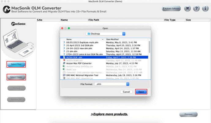 OLM to PDF Converter screenshot 1
