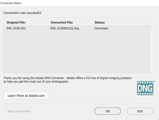 Adobe DNG Converter screenshot 1