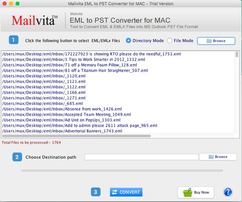 Mailvita EML to PST Converter for Mac screenshot 1