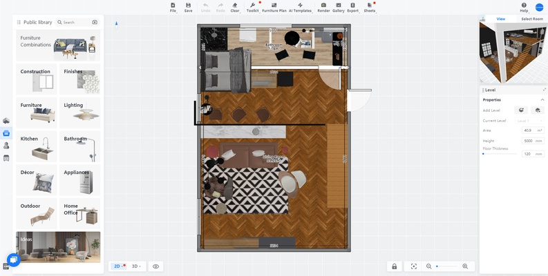 Coohom Floor Planner & Rendering screenshot 1