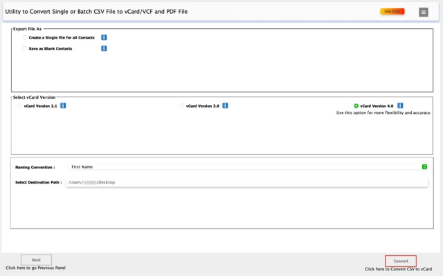 MacSonik CSV to vCard Converter for Mac screenshot 1