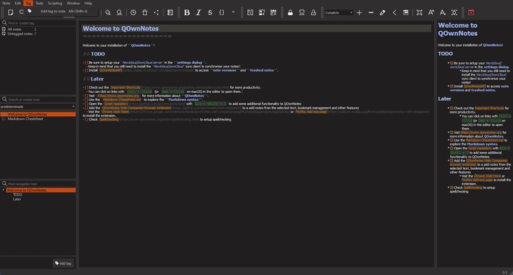 QOwnNotes screenshot 1