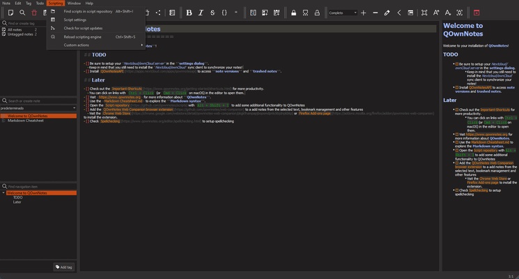 QOwnNotes screenshot 1