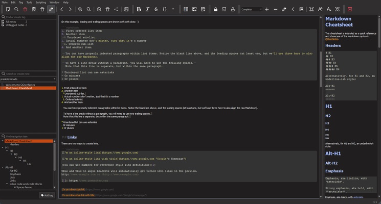 QOwnNotes screenshot 1