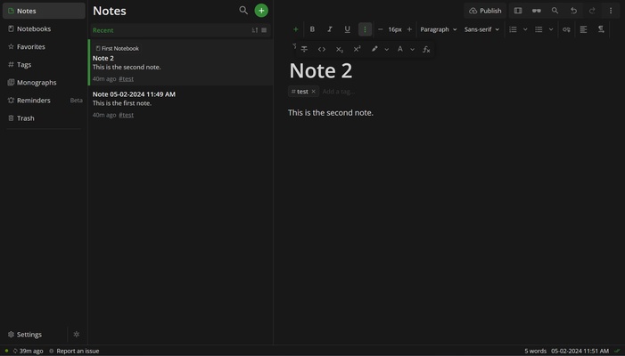 Notesnook screenshot 1