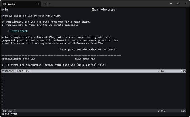 Neovim screenshot 1