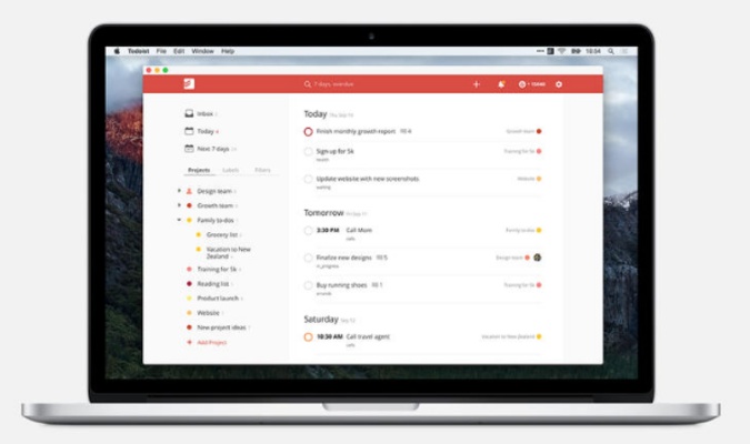 Todoist screenshot 1