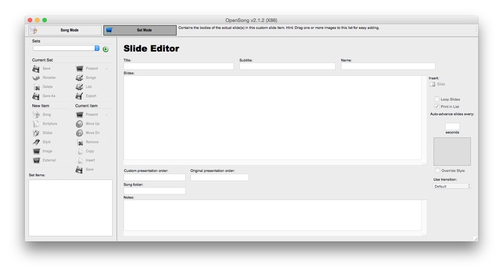 OpenSong screenshot 1