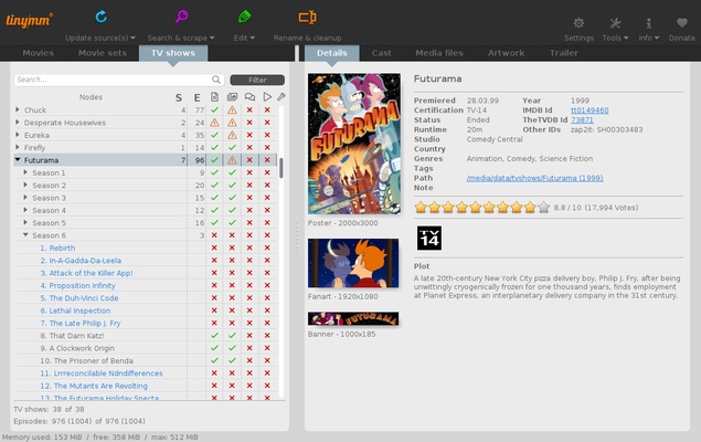 TinyMediaManager screenshot 1
