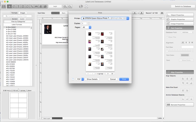 Labels and Databases screenshot 1
