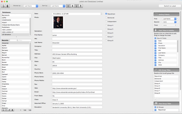 Labels and Databases screenshot 1