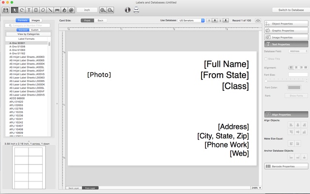 Labels and Databases screenshot 1