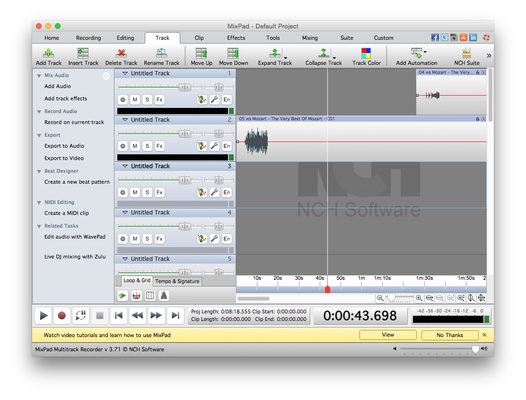 MixPad Free Music Mixer and Recording Studio screenshot 1