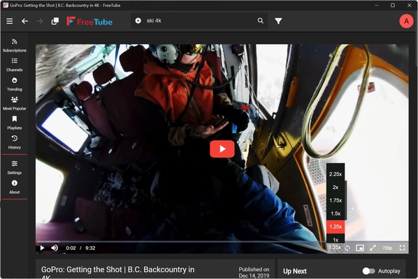 FreeTube screenshot 1