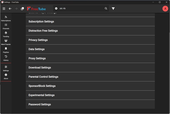 FreeTube screenshot 1