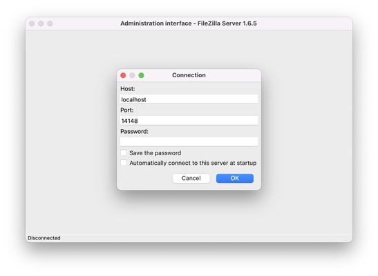 FileZilla Server screenshot 1