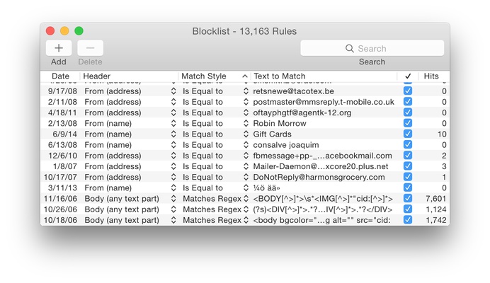 SpamSieve screenshot 1