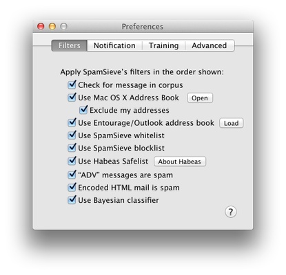 SpamSieve screenshot 1