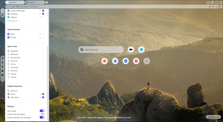 Opera Air screenshot 1