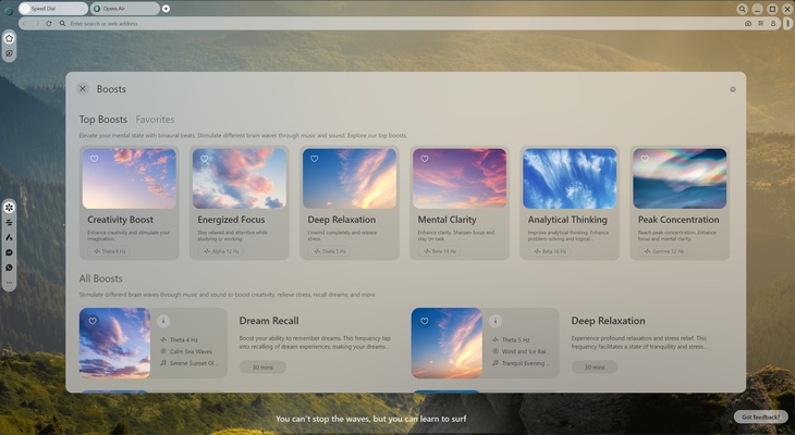 Opera Air screenshot 1