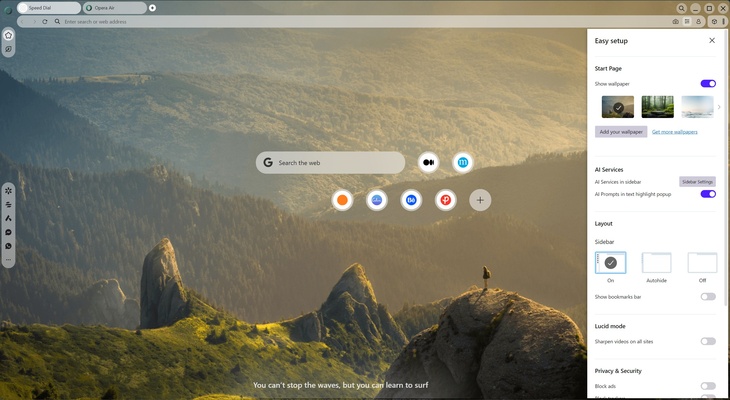 Opera Air screenshot 1