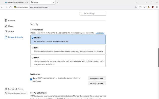 Mullvad Browser screenshot 1