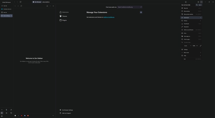 Zen Browser screenshot 1