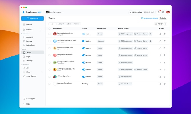 RoxyBrowser screenshot 1