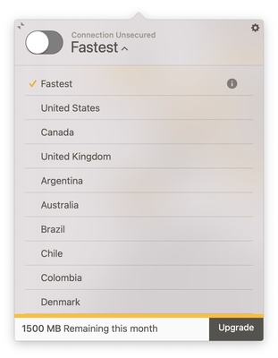 TunnelBear screenshot 1