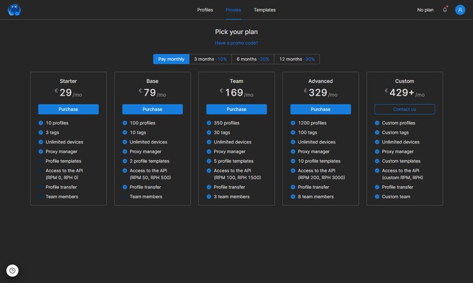 Octo Browser screenshot 1