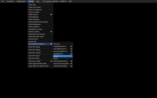 PCSX-Redux screenshot 1