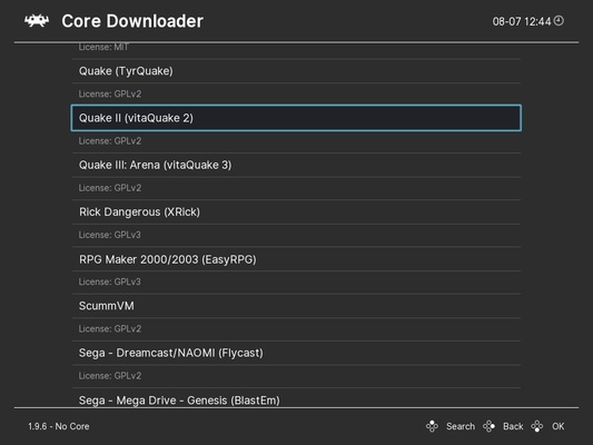 RetroArch screenshot 1