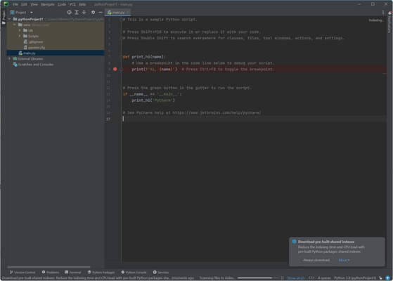 PyCharm Community screenshot 1