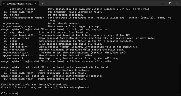 Apktool screenshot 1