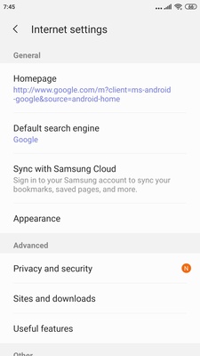 Samsung Internet Browser screenshot 1