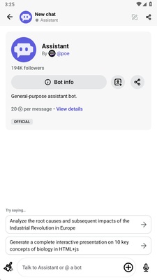 Poe - Fast AI Chat screenshot 1