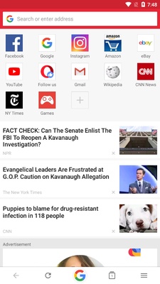 Opera Mini beta screenshot 1