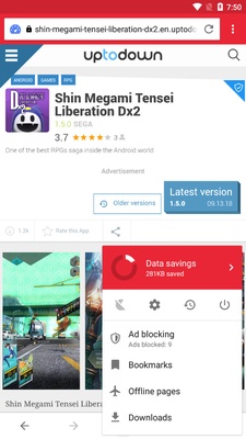 Opera Mini beta screenshot 1