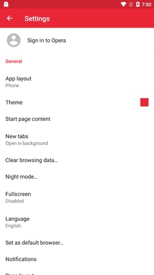 Opera Mini beta screenshot 1