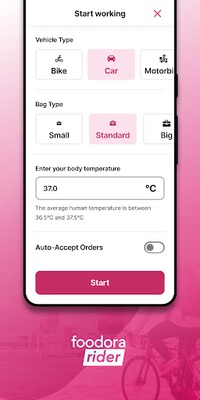 foodora rider screenshot 1