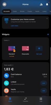 Revolut screenshot 1